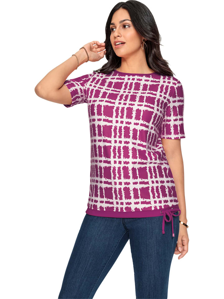 WITT WEIDEN Shirt in Pflaume/ Weiß - 38