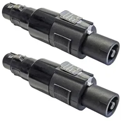 keepdrum ADA038 Speakon-Adapter Steckverbinder 2 STÜCK (Winkeladapter), Audio Adapter, Schwarz