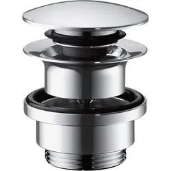 hansgrohe AXOR Ablaufventil, Push-Open, mit Überlaufloch, 51300000, Farbe: Chrom