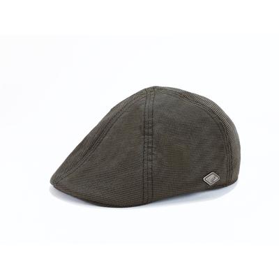 Schiebermütze CHILLOUTS "Kyoto Hat", Herren, grau, schwarz, Web, Materialmix, kariert, Mützen, klassische Schiebermütze mit modernem Muster und Gummizug