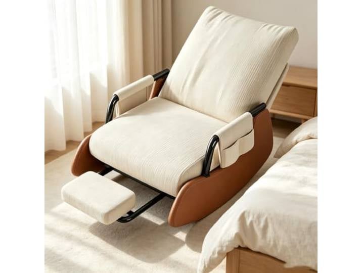 LCNDKF Fernsehsessel Relax für Wohnzimmer und Schlafbereich Sanfte Schaukelbewegung kombiniert mit integrierter Fußablage für ausgewogenen Sitzkomfort.