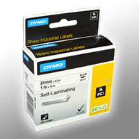 Dymo Label Band IND 1734821 schwarz auf weiß 24mm x 5,5m selbstklebend