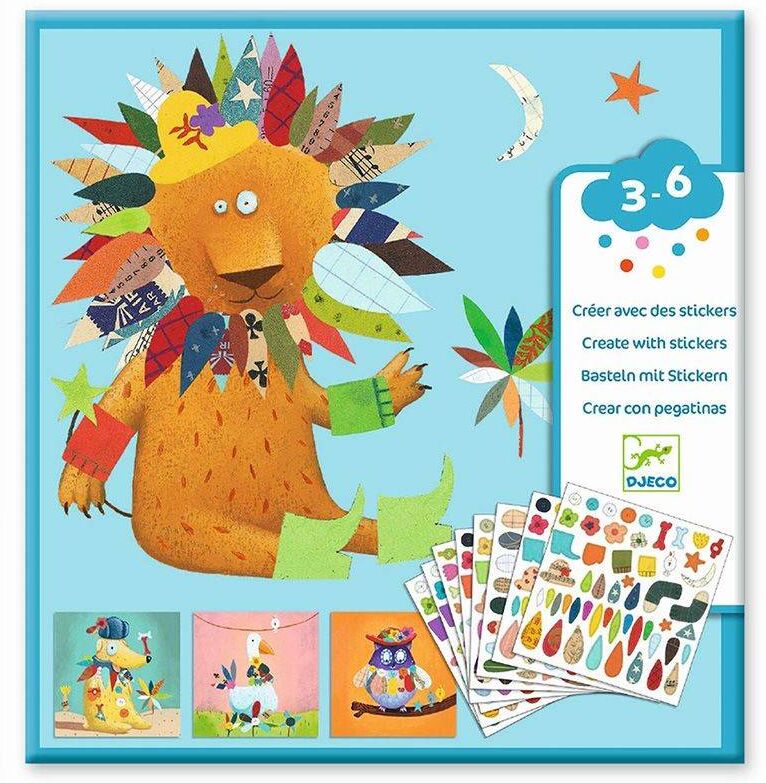 Créer des animaux avec des stickers - Djeco