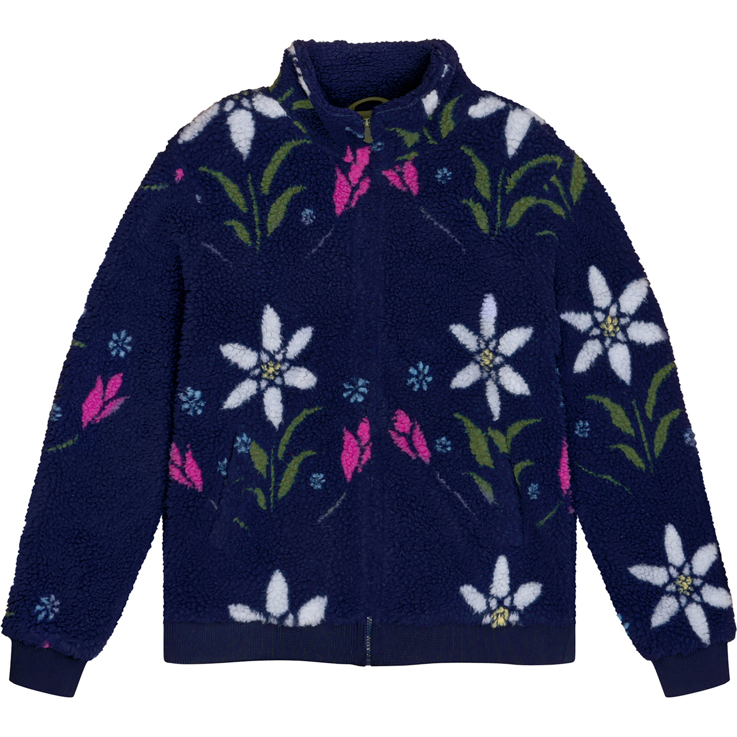 Bavarian Caps Eisblume Teddy Damen Fleecejacke blau Größe S Lifestyle Windabweisend