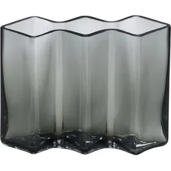 Row 3 Vase niedrig, transparent grau