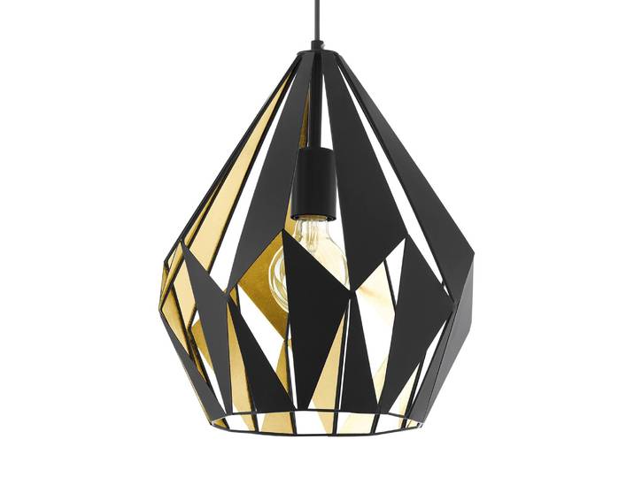 Suspension Carlton I Ø 31cm Noir/Noir/Laiton Acier enduit par poudrage et verni E27
