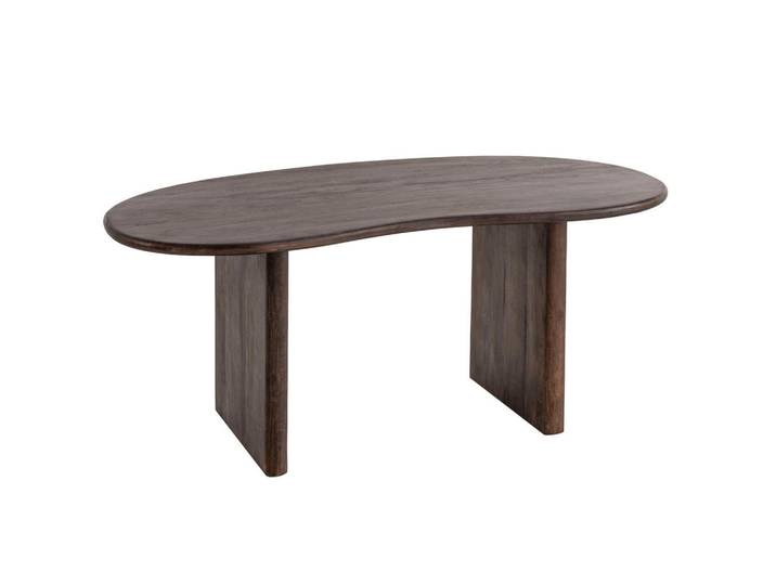 Mid.you Schreibtisch, Dunkelbraun, Holz, Akazie, massiv, organisch, Wange, 90x75x180 cm, Büromöbel, Schreibtische, Bürotische