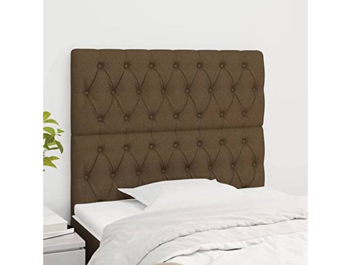 RJPLMFV Kopfteil aus Stoff, Dunkelbraun, 100 cm Höhenverstellbar 118/128 cm, Füße aus Holz, bequeme Rückenlehne, einfach zu montieren