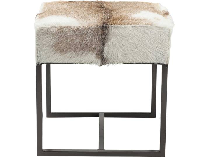 Tabouret en cuir de chèvre et acier