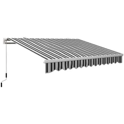 MODFU Balkonmarkise Aluminium Weiß, manuell einfahrbar, UV-beständig, mit 150 cm Handkurbel