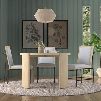 Alpine Furniture Sloane 47 in. W Round Dining Table, Driftwood