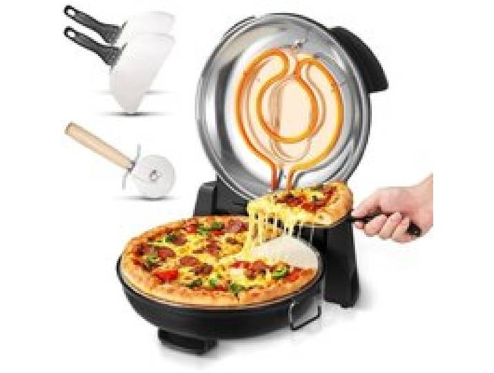 Four À Pizza Électrique 305 Mm Cu ur À Pizza 1200 W Avec Pierre En Cordiérite 5 Modes De Contrôle De La Température Hu[PE527]