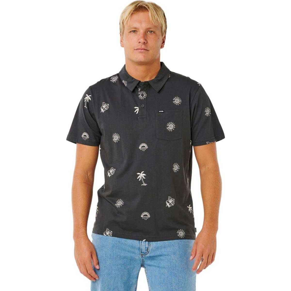 RipCurl Sessions Polo washed black (8264) L 00WMPO-8264-L