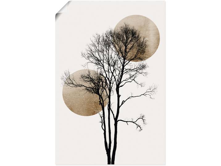 Wandbild ARTLAND Sonne und Mond versteckt , grau (farbe bild(er): grau), B:40cm H:60cm, Bilder, Wandbild, als Alubild, Leinwandbild, Poster in verschied. Grössen