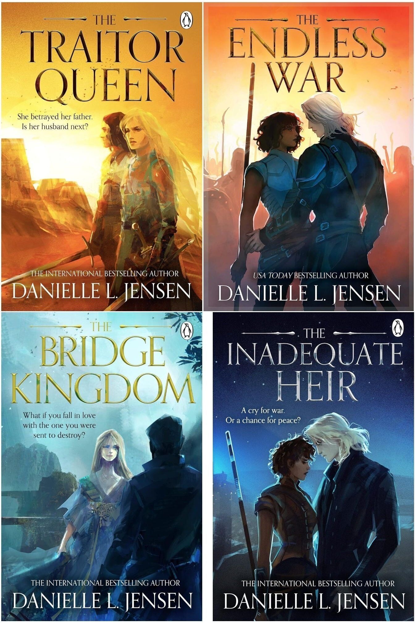 Penguin Danielle Jensen The Bridge Kingdom Series Collection 4 Books Set (Bridge Kingdom, Traitor Queen, Inadequate Heir, Endless War)