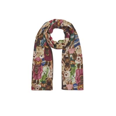 Modetuch CODELLO "Codello Schal", Damen, braun, Obermaterial: 100% Viskose CV., Modetücher, mit Teddy-Motiv