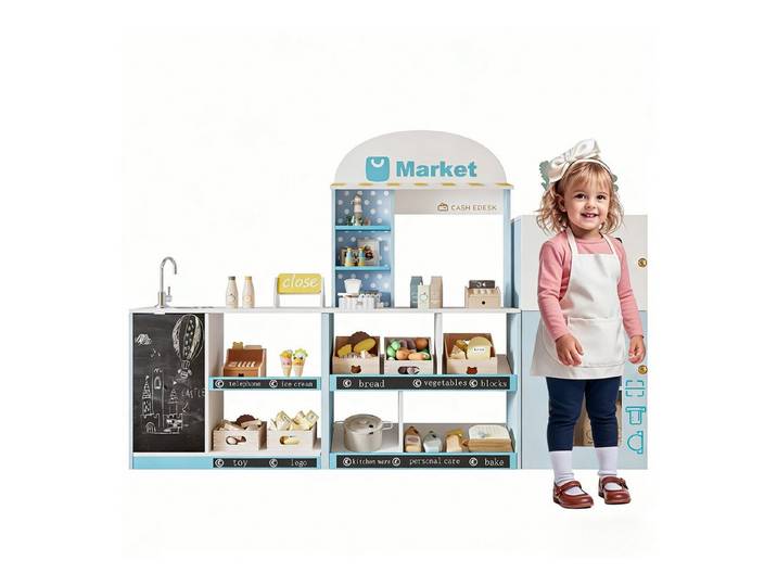 Fine Life Pro Kleinküche Kinder-Spielgeschäft Blau, 1 Spielzeug, Blau, Kinderzimmer