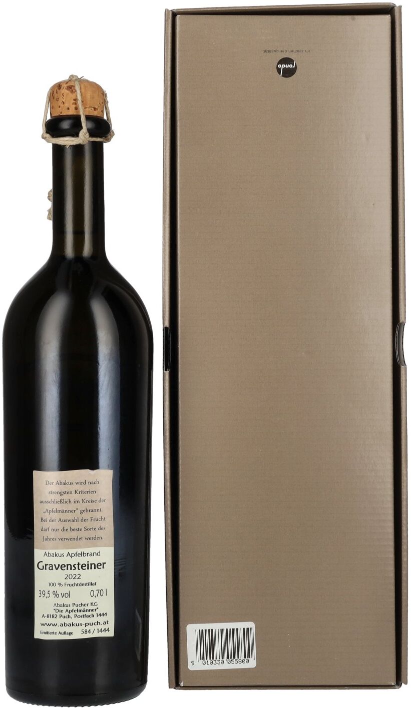 Der Abakus Apfelbrand Gravensteiner 2022 39,5% Vol. 0,7l in Geschenkbox