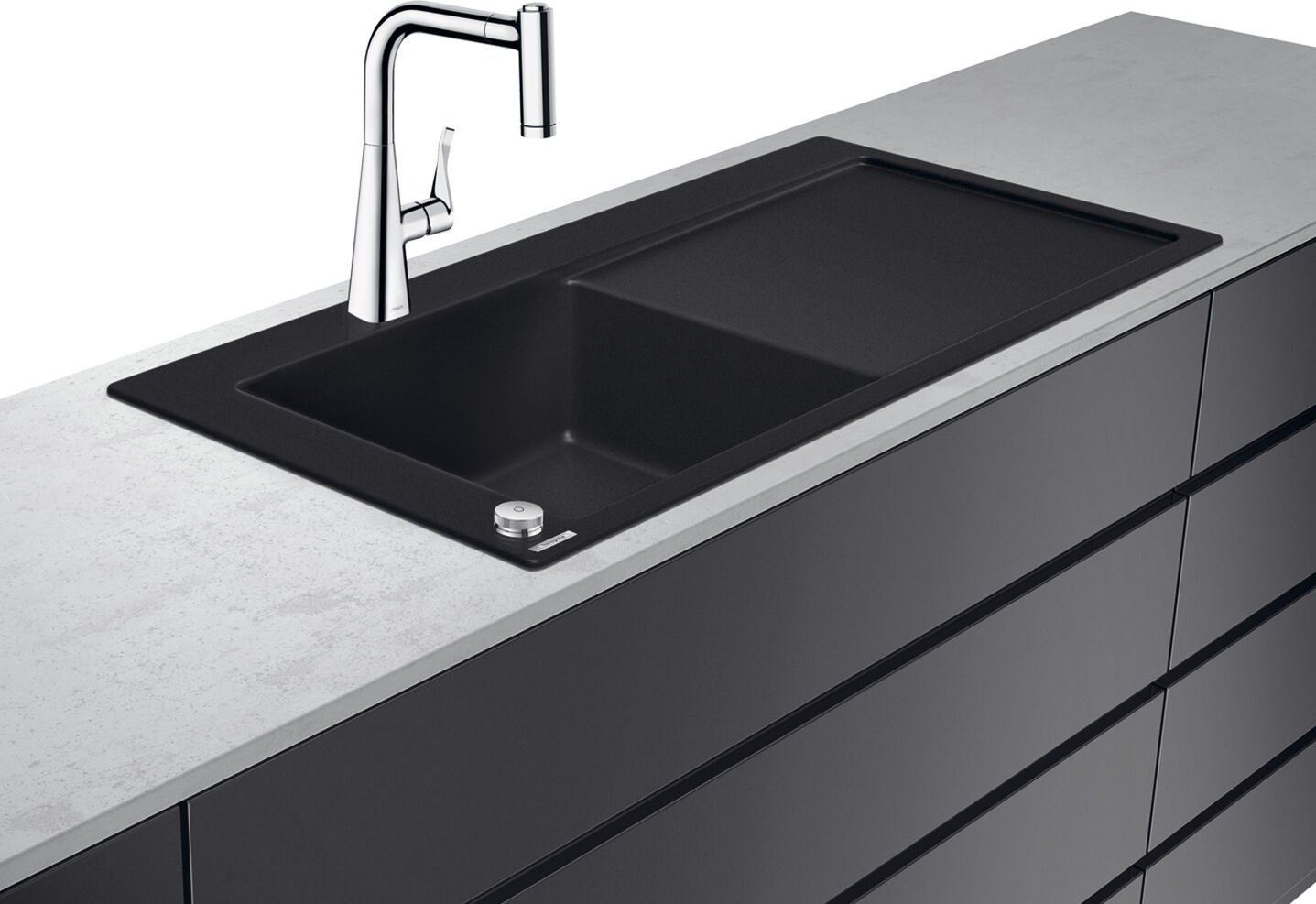 Hansgrohe Select combinaison évier 43227000 1050 x 510 mm, 1 bac principal à gauche, égouttoir, chromé