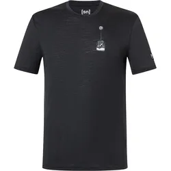 Super Natural, Herren, Sportshirt, Teabag World Tee (L), Schwarz, Grau, L