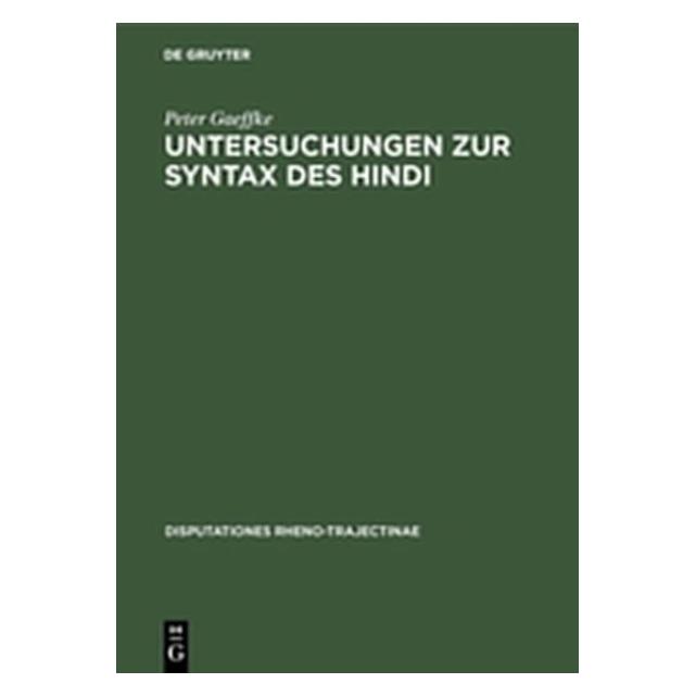 De Gruyter Gaeffke:Untersuchungen zur Syntax des H (Deutsch, Hardcover, Peter Gaeffke) (67769525)