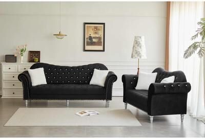 AMERROBIL 2 Piece Velvet Configurable Living Room Set