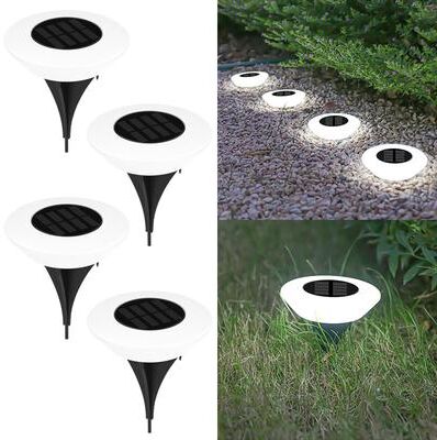 Friendly Fresh Finds Solar Outdoor Lights LED Waterproof Lawn Lamp Garden & Patio Lighting For Yard, Driveway, And Summer Decor white