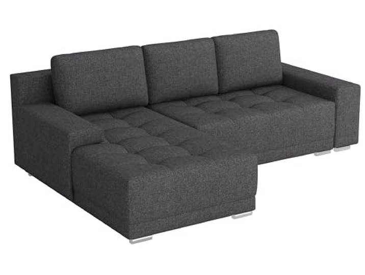 MEBLE-LUX - Ecksofa mit Schlaffunktion und Bettkasten David I Sofa L Form I Eckcouch mit Schlaffunktion I Federkern I Universal Ecke (Rechts oder Links) Sofa Grau