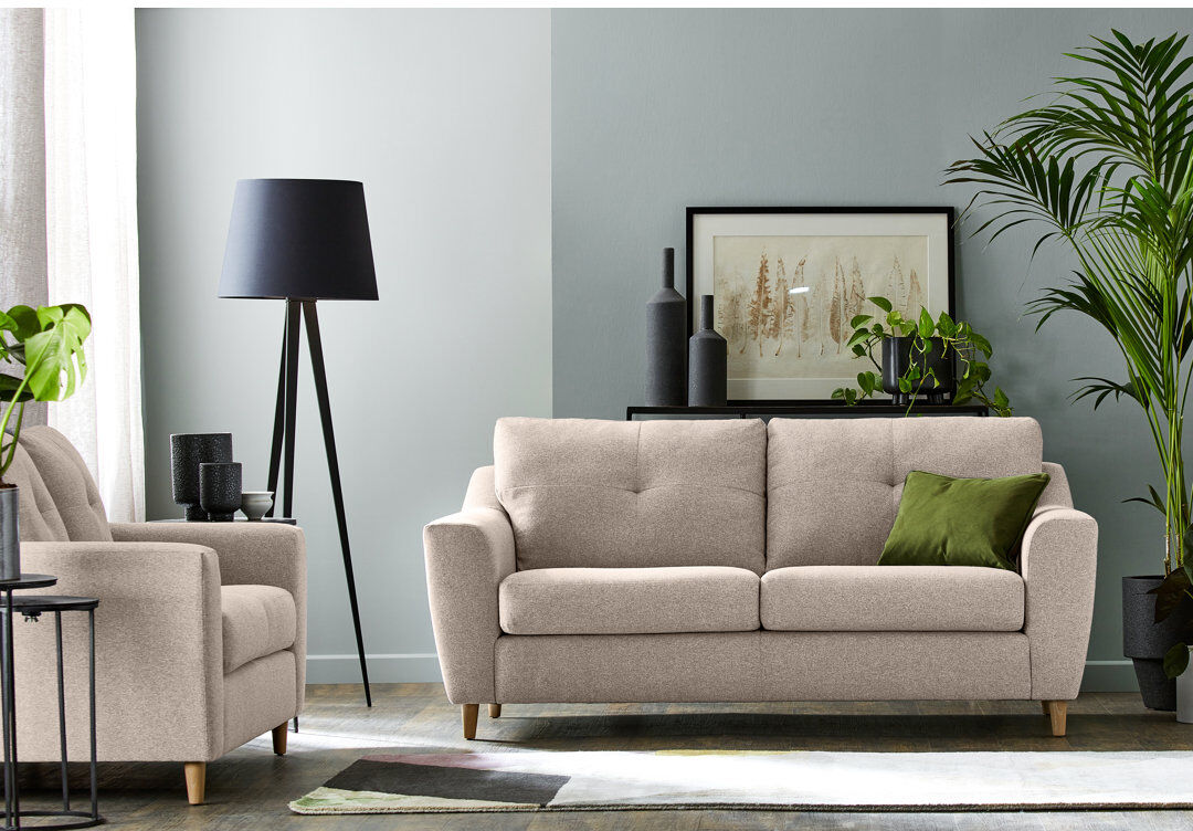 Zipcode Design Espitia 2 Seater Polyester Tufted Sofa Oat 3