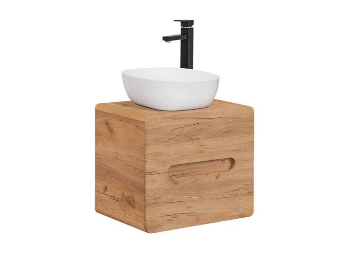 Petits-meubles Waschtisch 60cm Arun Holz, Braun, Holzwerkstoff, 60x53x46 cm, Badezimmer, Waschbecken & Armaturen, Waschtische