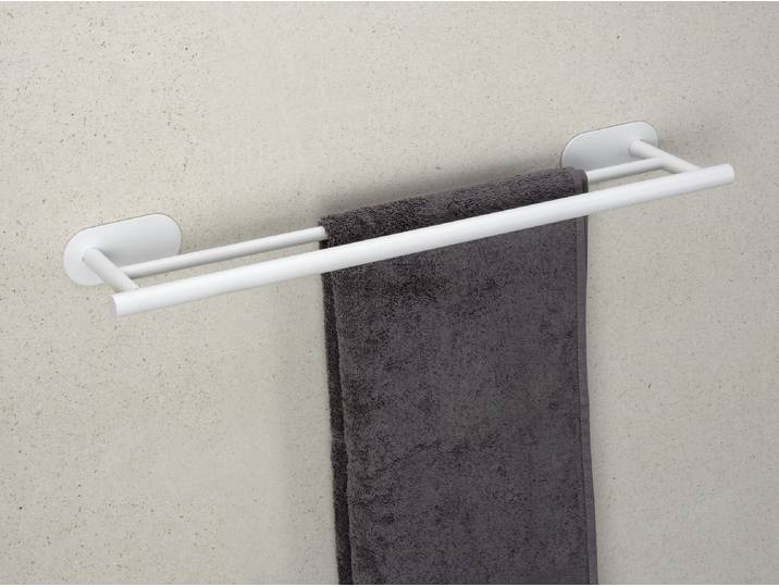 Porte-serviettes Orea type B Barre porte-serviettes : acier inoxydable, laqué Blanc/Blanc 60 x 4 x 12cm