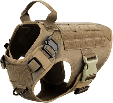 Uplift Curations Tactical Dog Harness With Leash Heavy Duty Military Style Training Vest For Large Dogs xl brown Harness