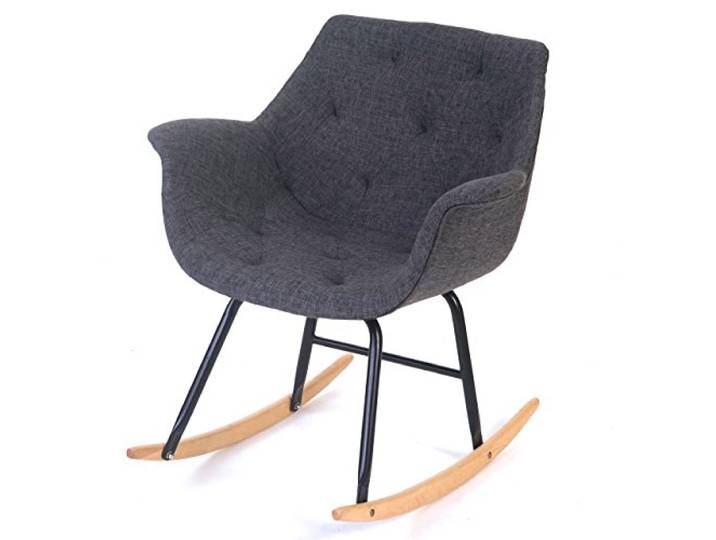 Mendler Schaukelstuhl Malmö T820 - Textil, grau