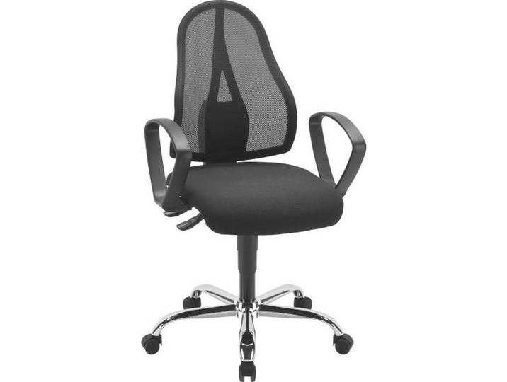 Novel Drehstuhl, Schwarz, Chromfarben, Metall, Kunststoff, Textil, Drehkreuz, 48x103-111x48 cm, Lga, Made in Germany, Oeko-Tex® Standard 100, Stoffauswahl, Büromöbel, Bürostühle, Drehstuhl