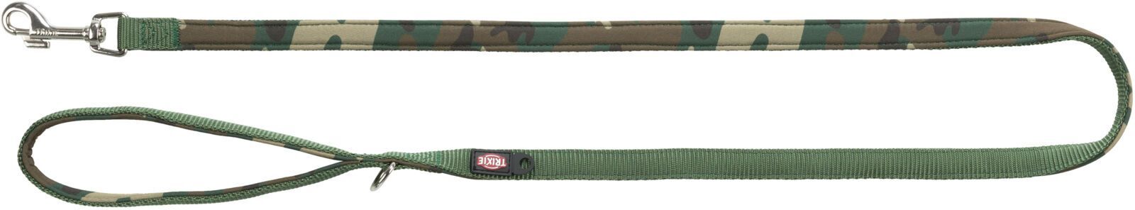 TRIXIE Premium Leine mit Neopren-Polsterung, XS–S: 1,20 m / 15 mm, Camouflage / waldgrün