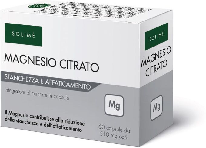 SOLIME' Srl Magnesio Citrato Solimé - Integratore di Magnesio, 60 Capsule - Combatti Stanchezza e Stress