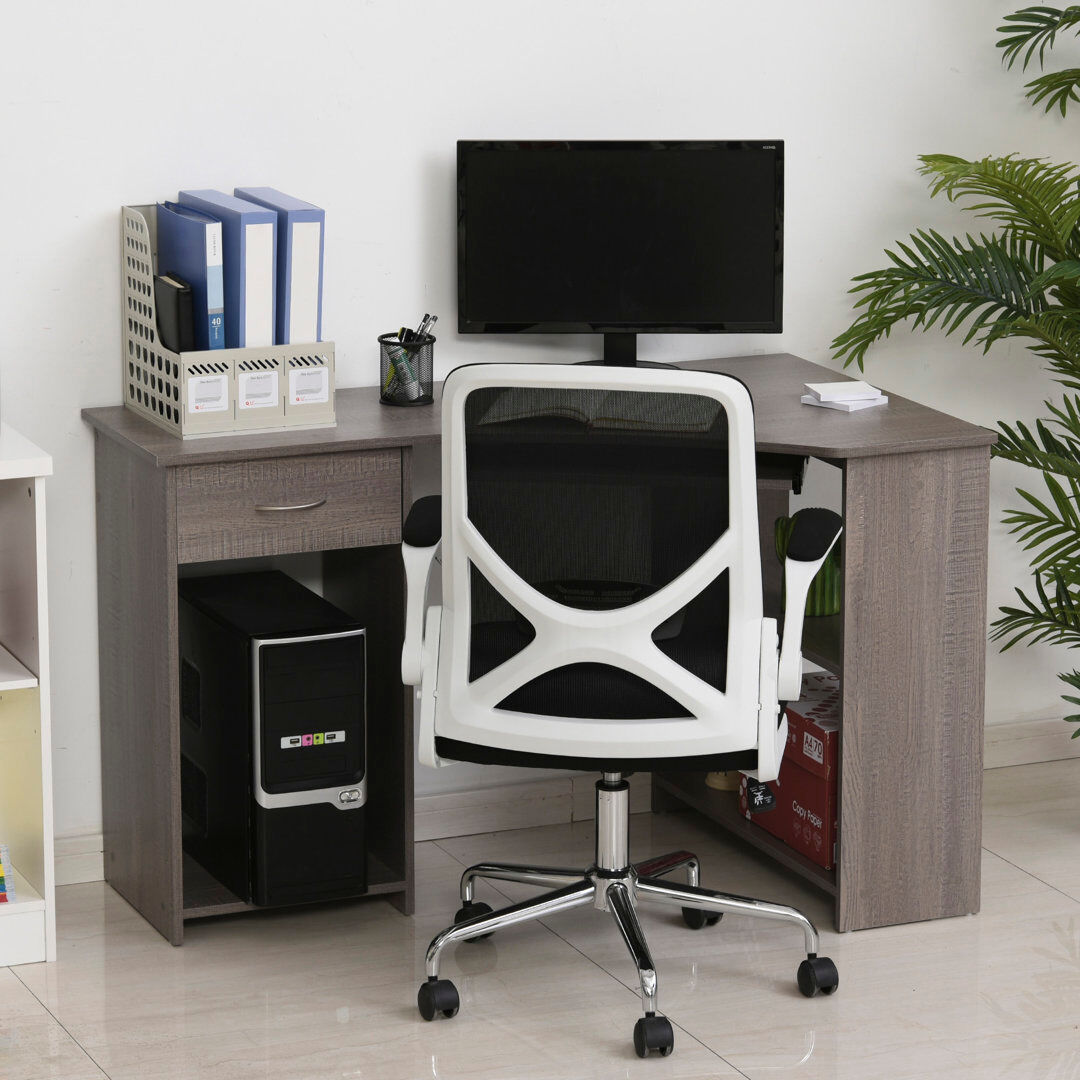 Hashtag Home Correia Computer Desk Grey 75cm H X 120cm W X 70cm D
