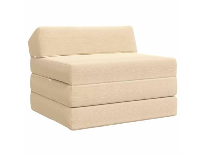 Todiikf Klappsofa Schlafsofa Faltmatratze 2-in-1 Cordstoff Creme Flexibles Bodensofa verwandelt sich leicht in eine Schlafgelegenheit für Wohnzimmer, Schlafzimmer oder Gästezimmer.