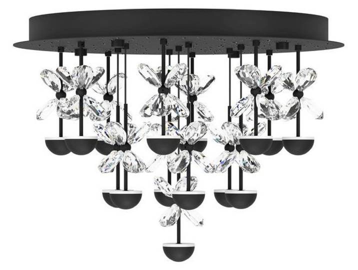Plafonnier noir Pianopoli 2\, diamètre 50 cm