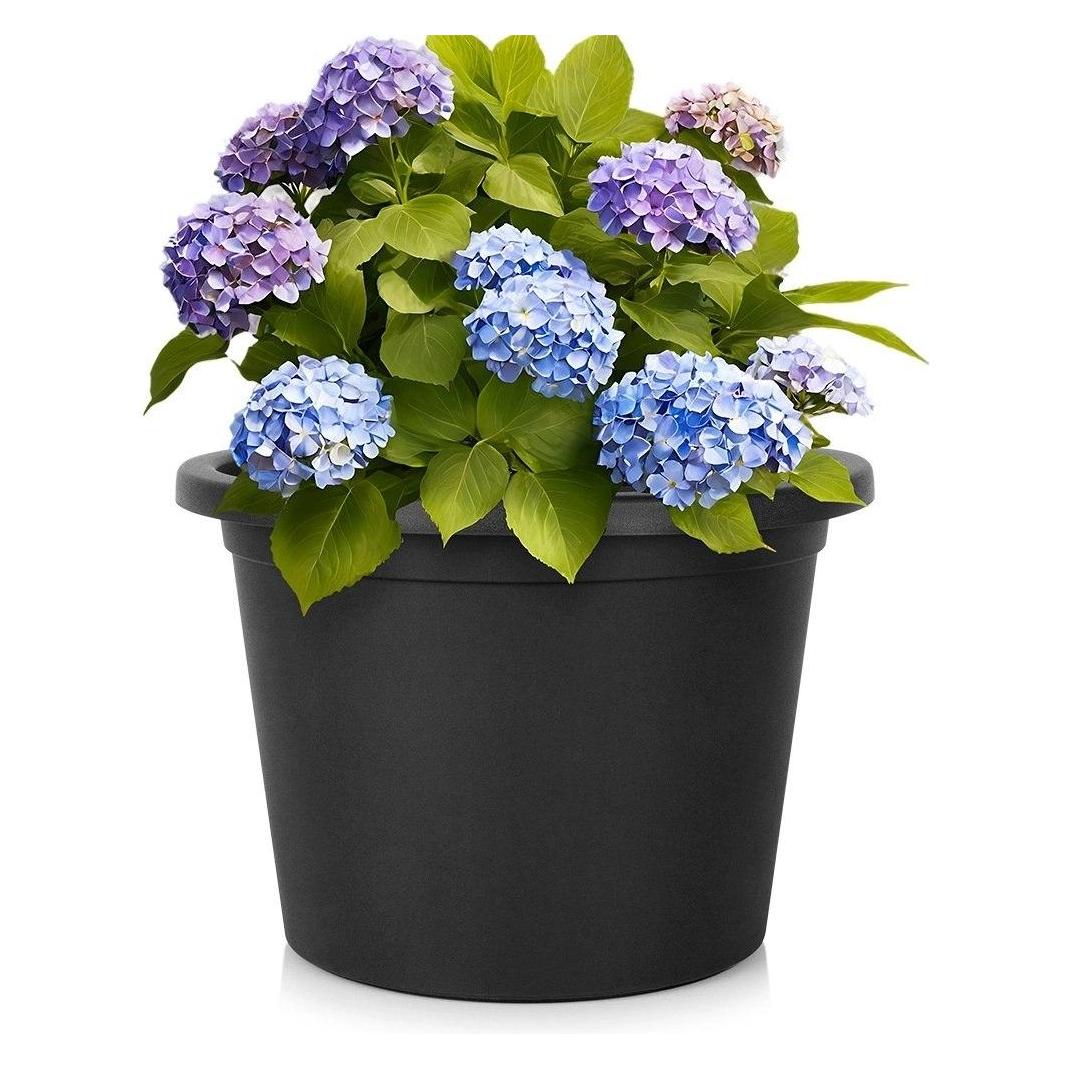 Vilde Doniczka Ogrodowa Duża Okrągła 39 cm Czarna Odporna na Deszcz (64593838)