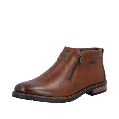 Stiefelette RIEKER, Herren, Gr. 41, braun, Glattleder, Schuhe Stiefelette, Reißverschluss-Stiefelette mit riekerTEX Ausstattung, schmale Form