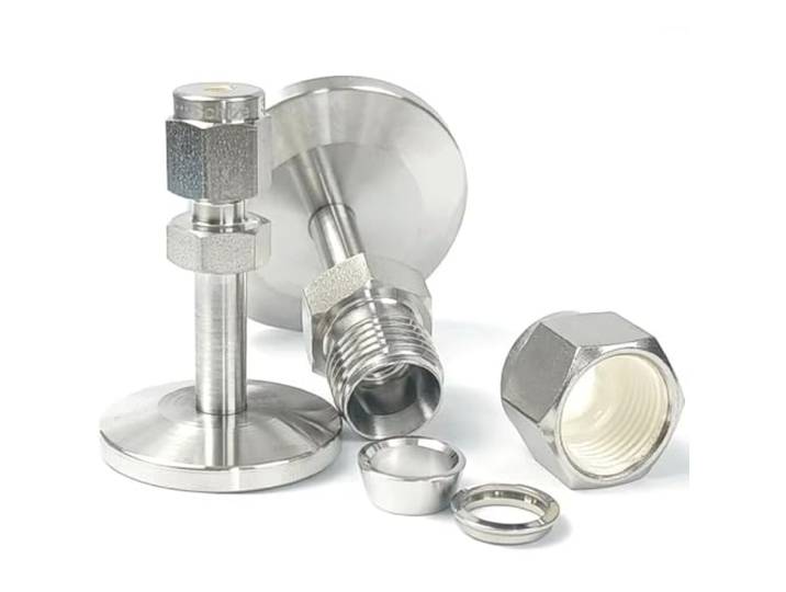 KF/NW16-Rohrkupplung, 316L-Edelstahl-Klemmverschraubung, Rohrverbinder Mit Mehreren Außendurchmessern(KF NW16 To 10mm)