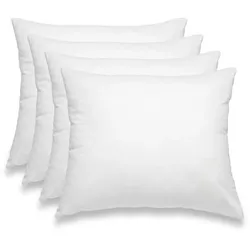 wometo 4er Set Federkissen 100% Federn 40x50 - 450g OEKO-TEX Kissen Füllkissen Bezug Baumwolle weiß / Innenkissen / Kissenfüllung / kleine Kopfkissen / Sofak