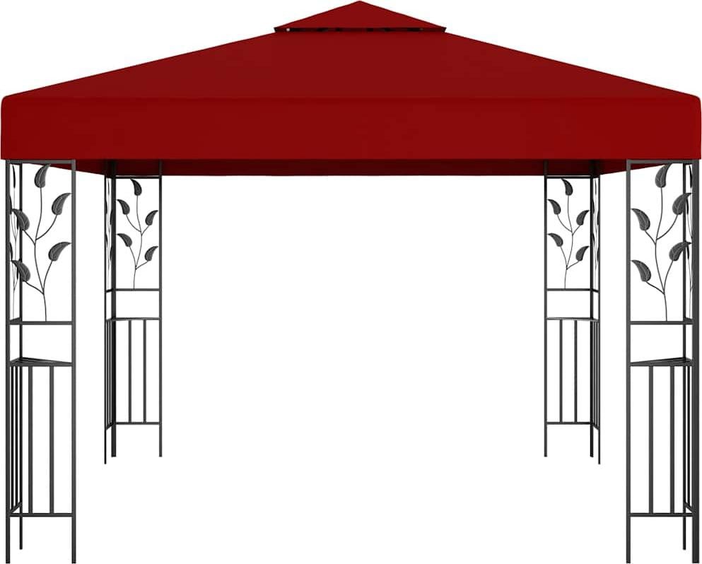 vidaXL Pavillon, 3x3 meter, bordeauxrood