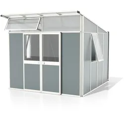 Vitavia Gerätehaus auf Gewächshausbasis Kosmos 7800/11500 B 2,67 x T 2,95 m (Modell 7800) Weiß pulverbeschichtet/Grau