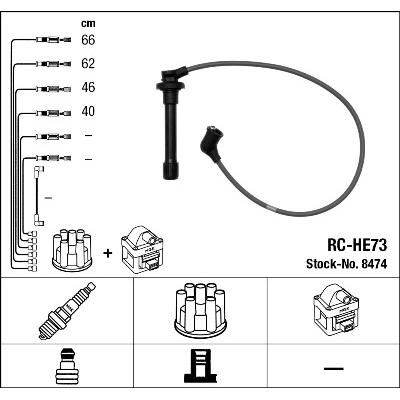 NGK Zündleitungssatz 8474 für HONDA ISUZU