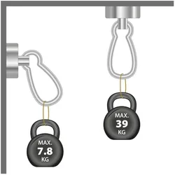 4x Supermagnete, Magnet, Topfmagnet mit Karabiner (1x)