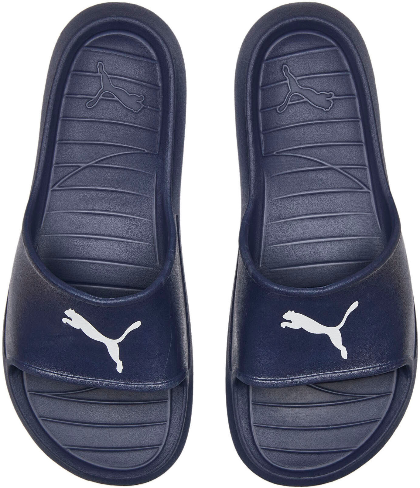 Badesandale PUMA "DIVECAT V2 LITE CAT", Damen, Gr. 43, blau (peacoat, puma weiß), Synthetik, unifarben, Schuhe Badesandale, wasserfestes Material, federleichtes, formgepresstes Material