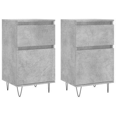 vidaXL Sideboards 2 Stk. Betongrau 40x35x70 cm Holzwerkstoff