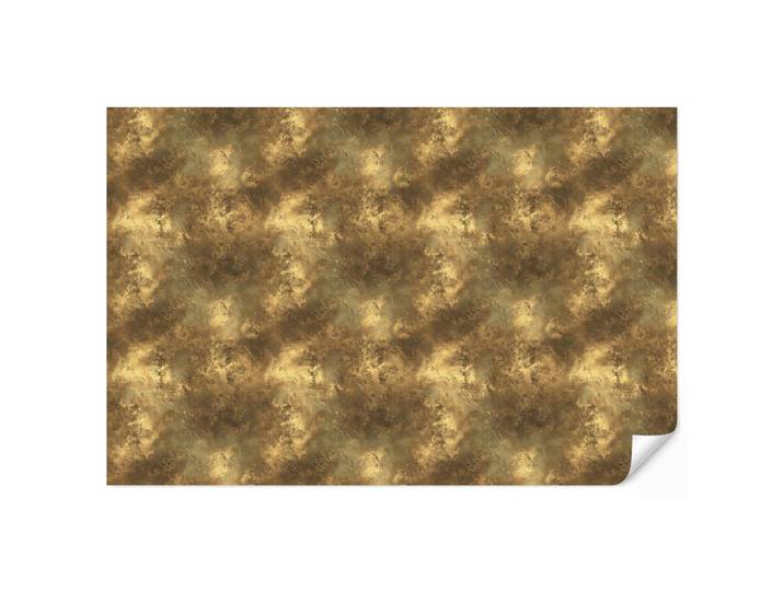 OnlyWow Tapete - Antik - Metallic-Look - Gold - 400x260 cm, Messingfarben, Papier, Rechteckig, 400x260 cm, Tapeten & Wandverkleidungen, Vliestapeten